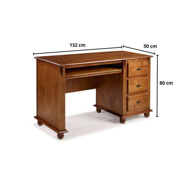 01 escrivaninha 132cm 3 gavetas verde musgo