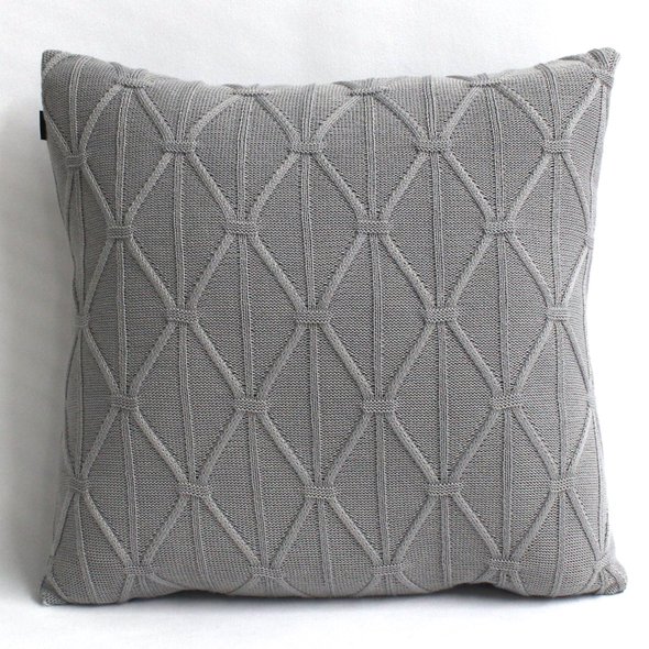 02 almofada trico cinza com enchimento 50x50