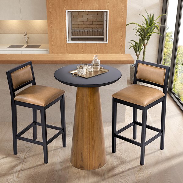 07 banqueta dublin madeira macica preta couro sintetico kaki