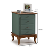 mesa de cabeceira 4 gavetas pes luiz xv verd musgo