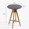 02 mesa bistro viena madeira macica pinhao redonda 60cm tampo