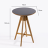 02 mesa bistro viena madeira macica pinhao redonda 70cm tampo