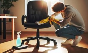 limpando estofado cadeira