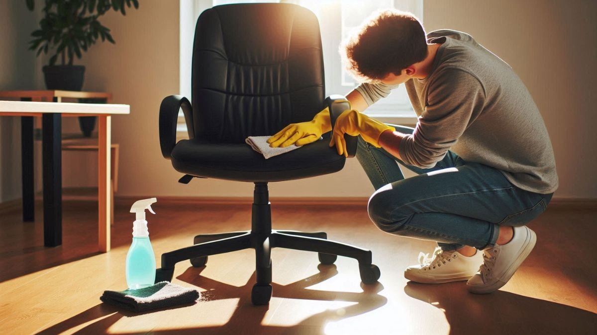 limpando estofado cadeira