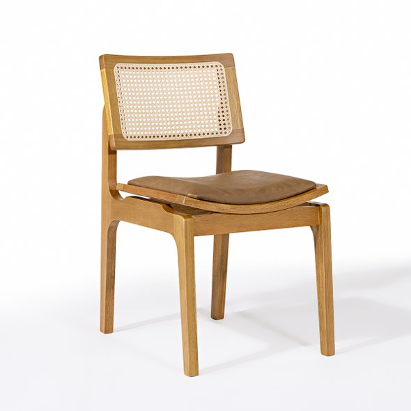 03 cadeira vegas de madeira macica com telinha natural sextavada estofada black friday 2024 couro sintetico caramelo