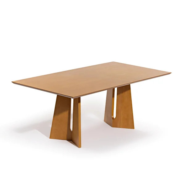 01 mesa de jantar retangular milao com tampo laminado tauari