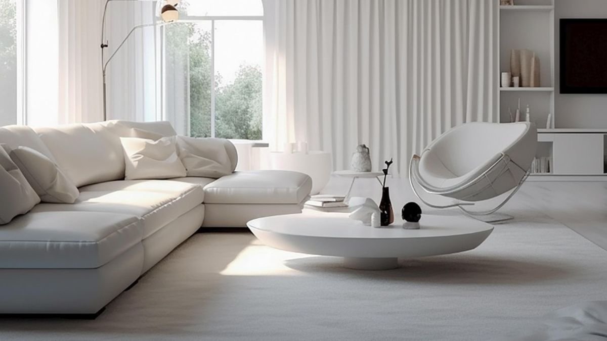 poltrona em sala branca